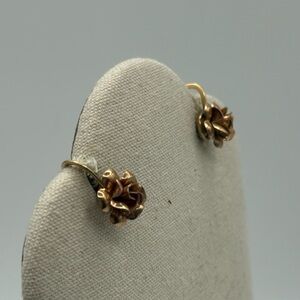 Vintage Krementz Gold Tone Rose Screw Back Earrings